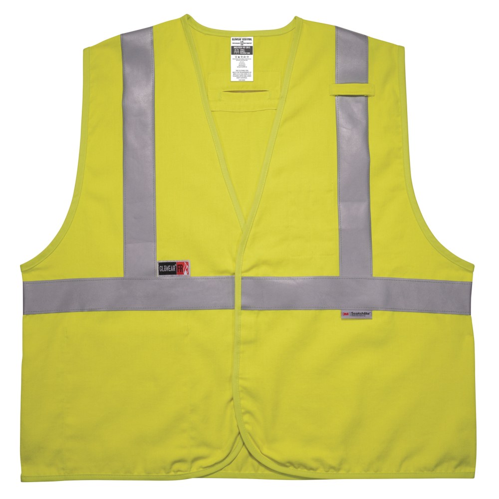 Ergodyne GloWear Flame-Resistant Hi-Vis Safety Vest, Class 2, Small/Medium, Lime, 8261FRHL MPN:21463