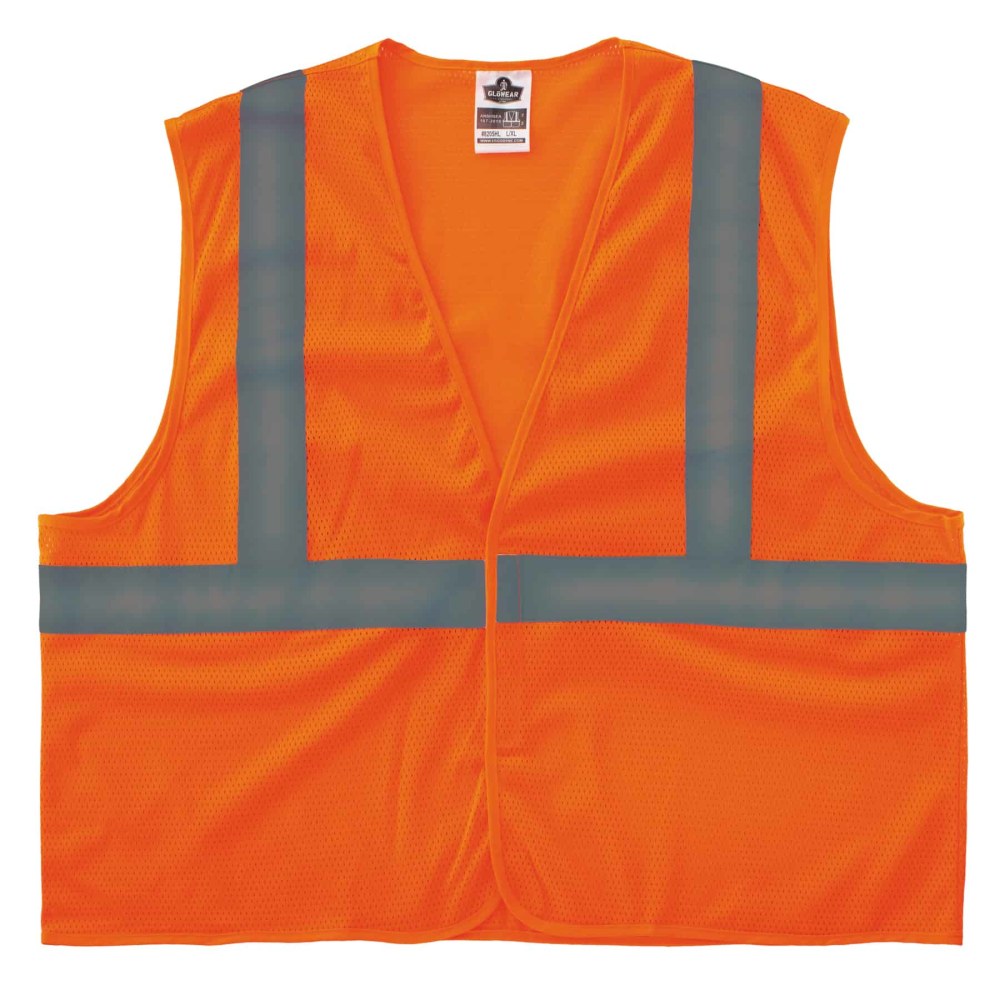 Ergodyne GloWear 8205HL-ECO Polyester Hi-Vis Vest, XS, 100% Recycled, Orange MPN:21991