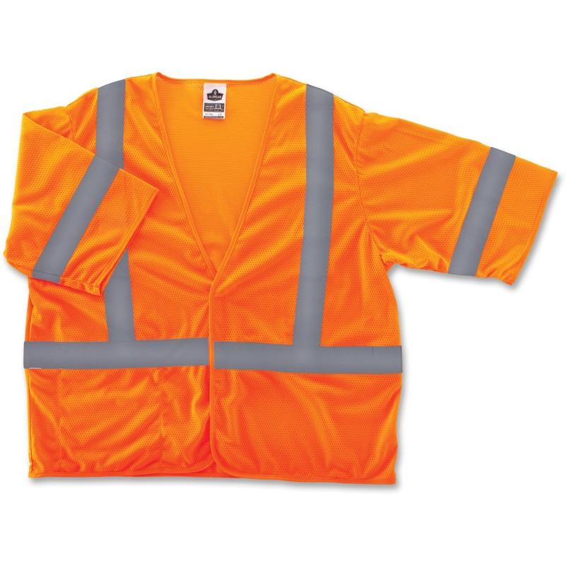 Ergodyne GloWear Safety Vest, 8310HL Economy Type-R Class 3, 2X/3X, Orange MPN:22017
