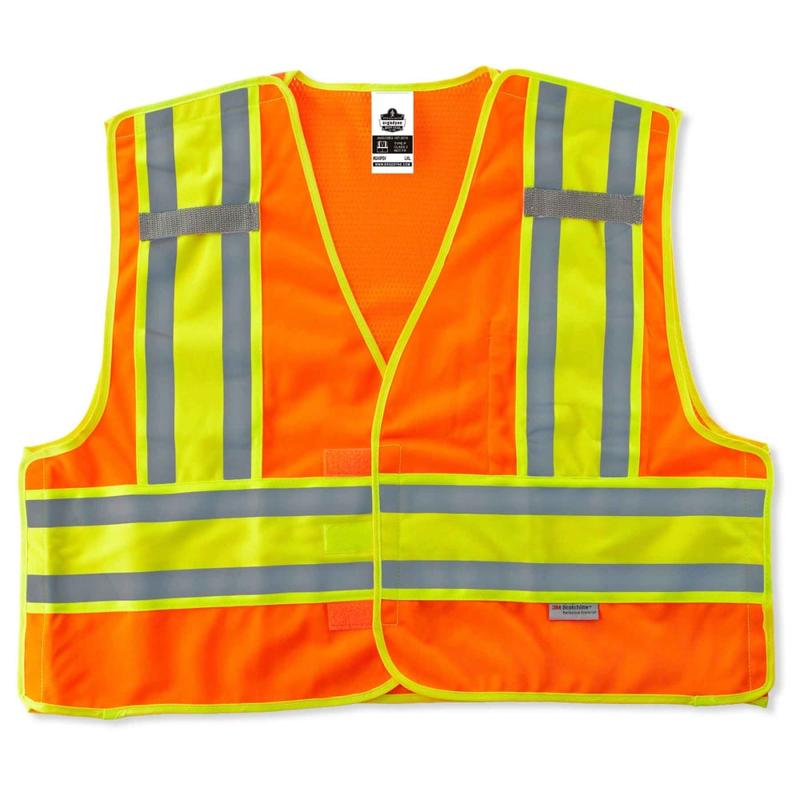 Ergodyne GloWear Safety Vest, Public, Type-P Class 2, 4X/5X, Orange, 8245PSV MPN:23389