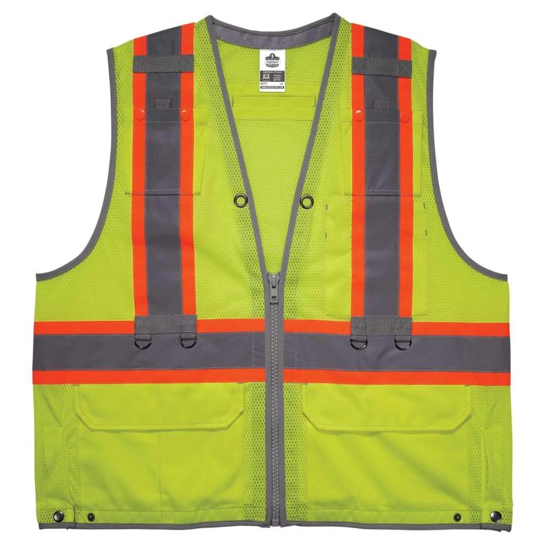 Ergodyne GloWear 8231TVK Hi-Vis Tool Tethering Safety Vest Kit, Class 2, 4X/5X, Lime MPN:24189