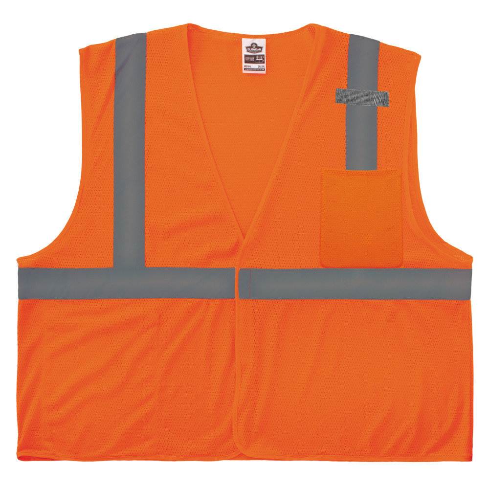 Ergodyne GloWear Mesh Hi-Vis Safety Vest, 3XL, Orange MPN:24537