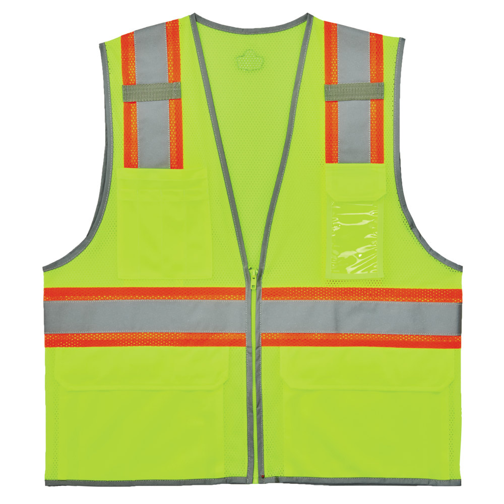 Ergodyne GloWear 2-Tone Mesh Hi-Vis Type-R Class 2 Safety Vest, X-Large, Lime MPN:24565