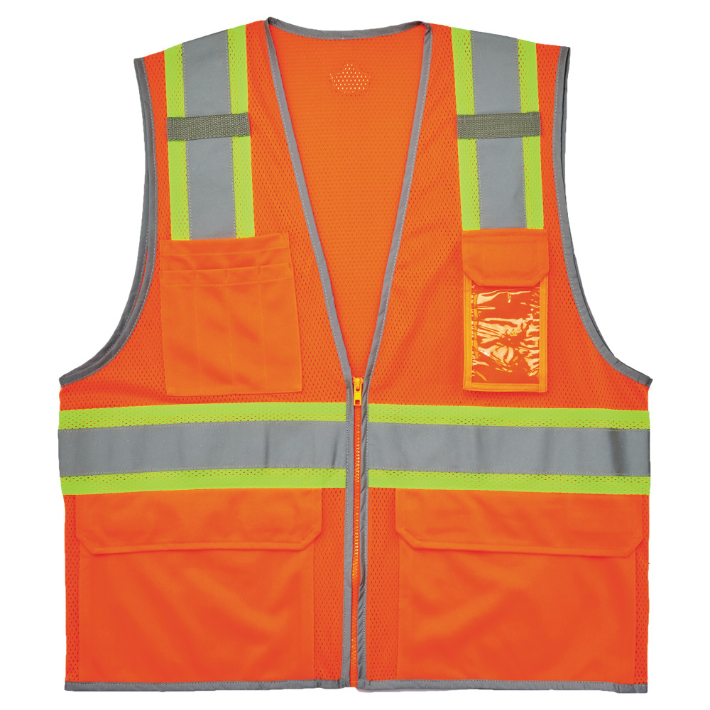 Ergodyne GloWear 2-Tone Mesh Hi-Vis Type-R Class 2 Safety Vest, Small, Orange MPN:24572