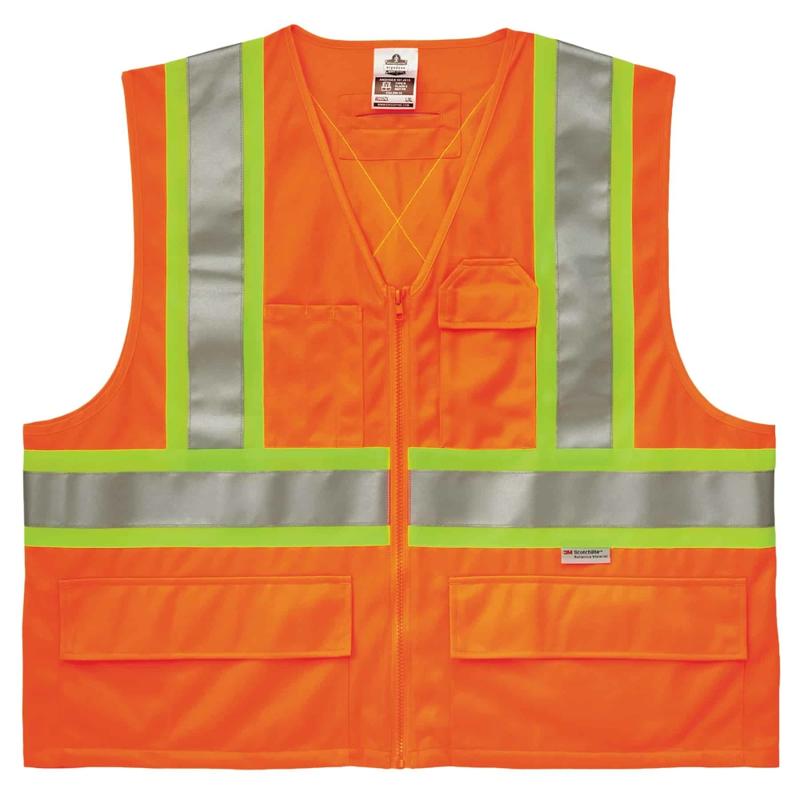 Ergodyne GloWear Safety Vest, 2-Tone X-Back 8235ZX, Type R Class 2, Small/Medium, Orange MPN:26183