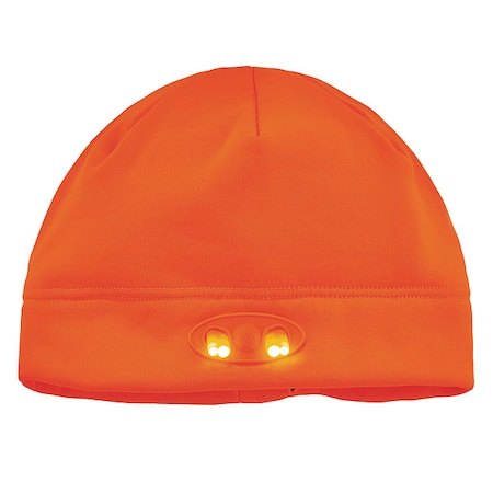 6804 Orange Skull Cap Winter Hat With Led Lights MPN:16804