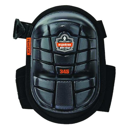 345 Black Injected Gel Knee Pads - Long Hard Cap MPN:18445