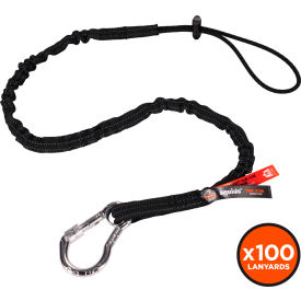 3100 100-Pack Standard Black Lanyard - Carabiner MPN:19204