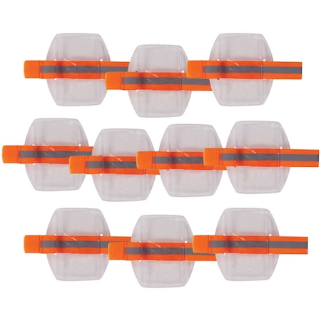 3386 10-Pack Hi-Vis Orange Arm Band Id Badge Hol MPN:19976