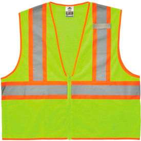 Ergodyne® GloWear® 8229Z Economy Two Tone Vest Zipper Class 2 XS Lime 21291