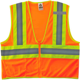 Ergodyne® GloWear® 8229Z Economy Two Tone Vest Zipper Class 2 XS Orange 21301
