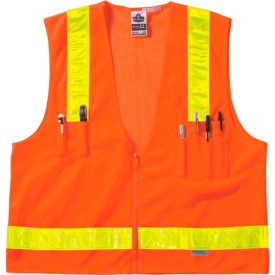 Ergodyne® GloWear® 8250ZHG Class 2 Hi-Gloss Surveyors Vest Orange 2XL/3XL 21437