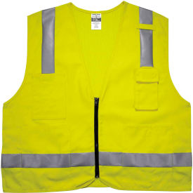 Ergodyne 8262FRZ 2XL/3XL Lime Hi-Vis FR Surveyor Vest - Class 2 NFPA 70E Mesh 21487