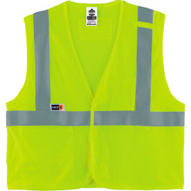 Ergodyne GloWear 8263FRHL Hi-Vis FR Safety Vest Class 2 Mesh Hook/Loop Economy 2XL/3XL Lime 21867