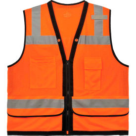 Ergodyne® GloWear® 8253HDZ Heavy Duty Mesh Surveyors Vest Class 2 2XL/3XL Orange 23317