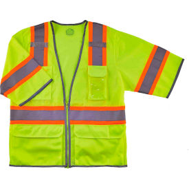 Ergodyne® GloWear® 8346Z Hi-Vis Two Tone Surveyor Vest Zipper Class 3 2XL/3XL Lime 24167