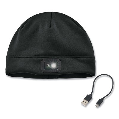 6801 Black Skull Cap w/Led Rechargeable Light MPN:16792