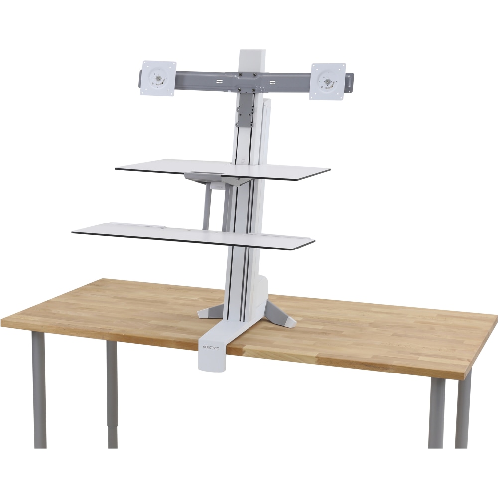 Ergotron WorkFit-S Desk Mount for Monitor, Keyboard - White - 2 Display(s) Supported - 24in Screen Support - 25 lb Load Capacity - 75 x 75, 100 x 100 MPN:33-349-211