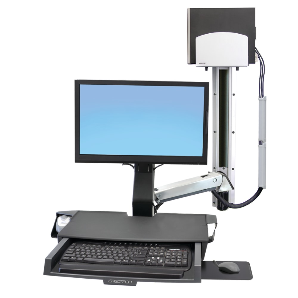 Ergotron StyleView Sit-Stand Combo Mount System With Work Surface, 45-270-026 MPN:45-270-026