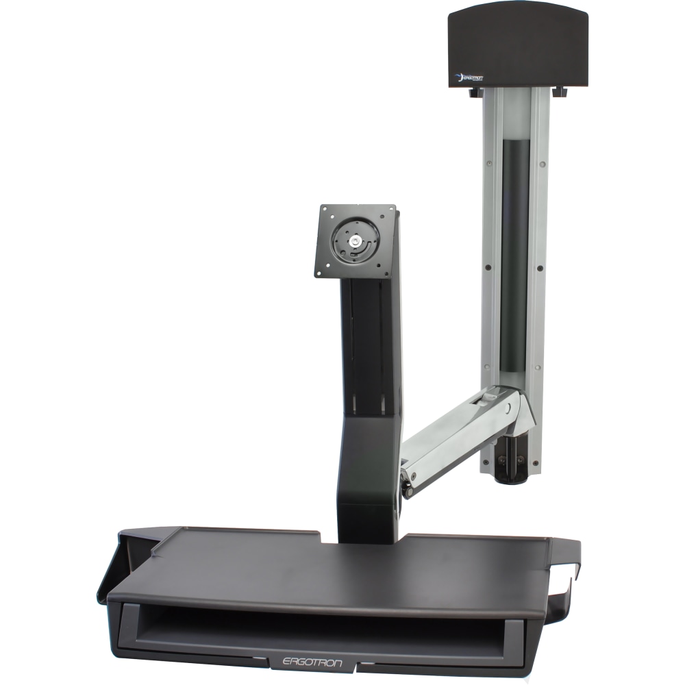 Ergotron StyleView Sit-Stand Combo System With Worksurface, Polished Aluminum MPN:45-272-026