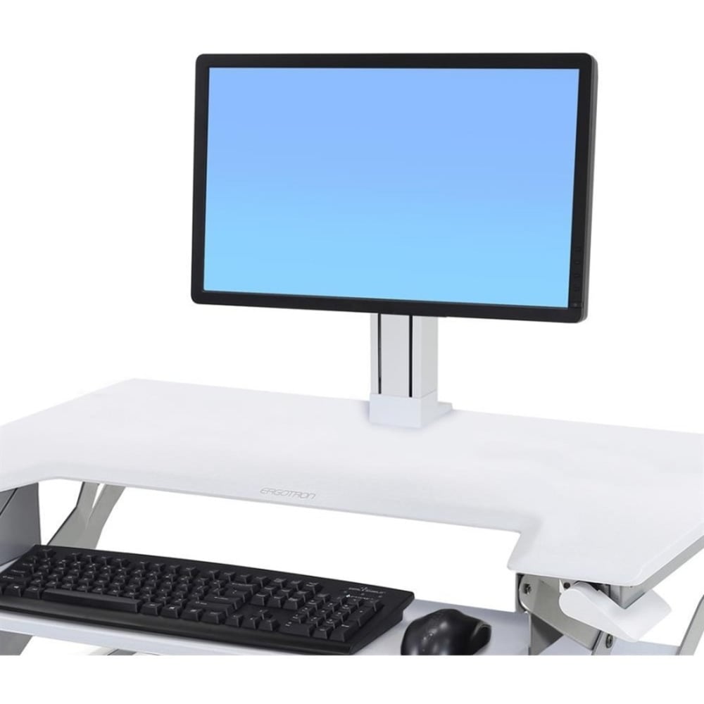 Ergotron WorkFit Cart Mount for LCD Display - White - 1 Display(s) Supported - 27in Screen Support - 16 lb Load Capacity - 100 x 100, 75 x 75 MPN:97-935-062