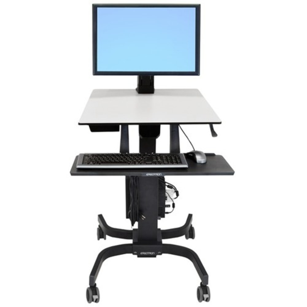 Ergotron WorkFit-C 48inW Single HD Sit Stand Computer Stand, Gray/Black MPN:24-216-085