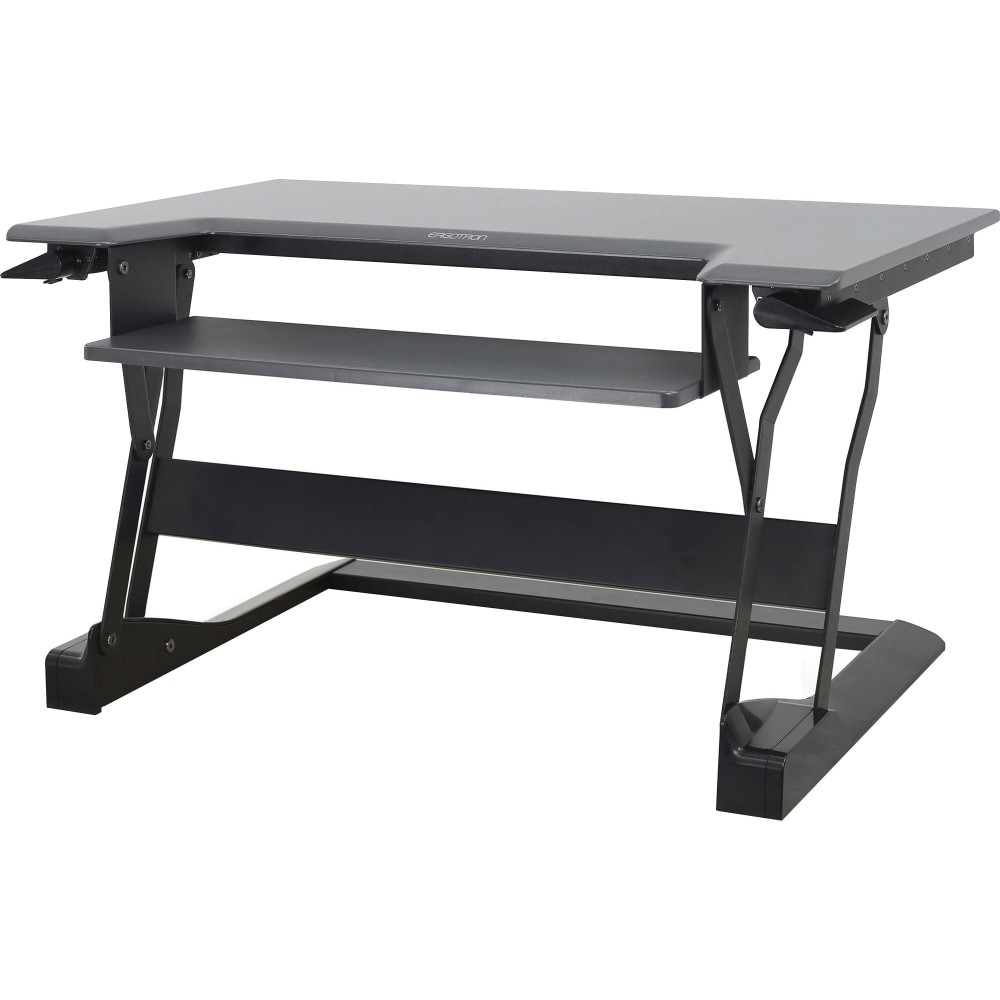 Ergotron WorkFit-T 35inW Sit-Stand Desk Converter With Adjustable Height, Black MPN:33-397-085