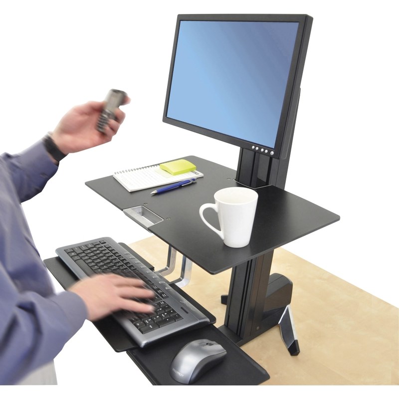Ergotron WorkFit-S Sit-To-Stand Workstation, Single HD, Black MPN:33-351-200