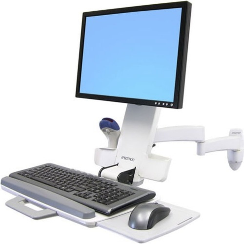Ergotron 200 Telescoping Combo Arm - 18 lb - White MPN:45-230-216