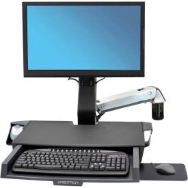 Ergotron® 45-260-026 StyleView® Sit-Stand Combo Arm with Worksurface Polished Aluminum 45-260-026