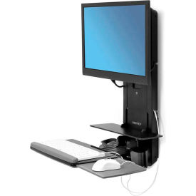 Ergotron® 61-080-085 StyleView® Sit-Stand Vertical Lift for Patient Room Black 61-080-085