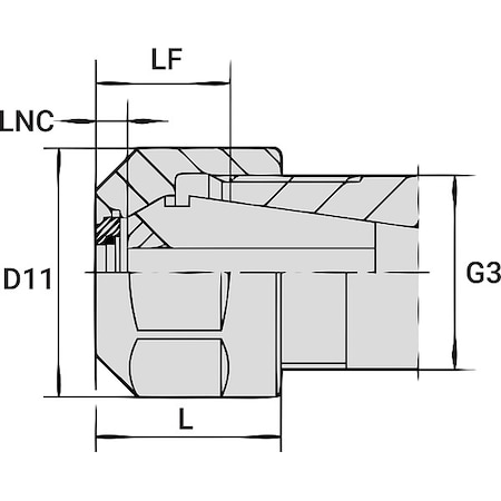 Locknut and StopScrew, ER16INTERNALCOOLA MPN:LNHABER16M