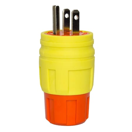 Watertight Straight Blade Plug, 5-15P, 15 A, 125V AC, 2 Pole, Screw Terminals, Grounded MPN:1510-PW6P-AM