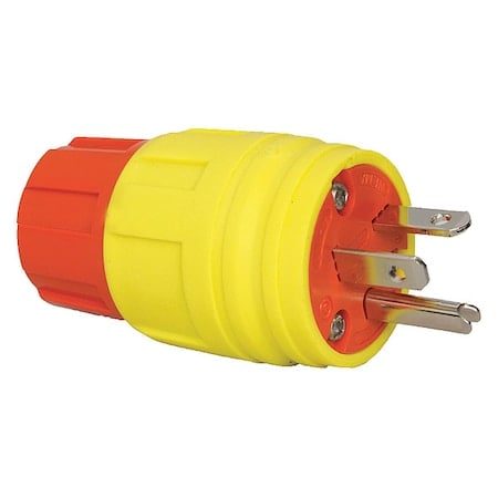 Watertight Straight Blade Plug, 5-20P, 20 A, 125V AC, 2 Pole, Screw Terminals, Grounded MPN:1512-PW6P-AM