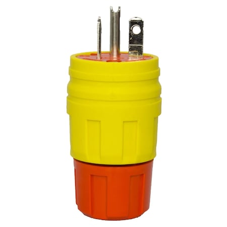 Watertight Straight Blade Plug, 6-20P, 20 A, 250V AC, 2 Pole, Screw Terminals, Grounded MPN:1516-PW6P-AM