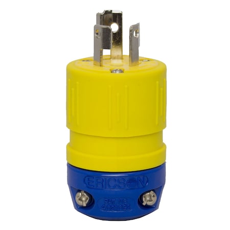 Locking Plug, L5-15P, 15 A, 125V AC, Single Phase, 2 Pole, Yellow MPN:1520-PG