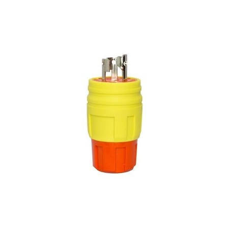 Watertight Locking Plug, L5-15P, 15 A, 125V AC, Single Phase, 2 Pole, Yellow MPN:1520-PW6P-AM