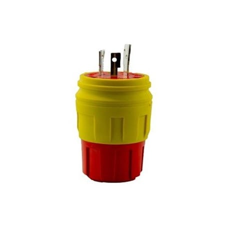 Watertight Locking Plug, L7-20P, 20 A, 277V AC, Single Phase, 2 Pole, Yellow MPN:2314-PW6P-AM