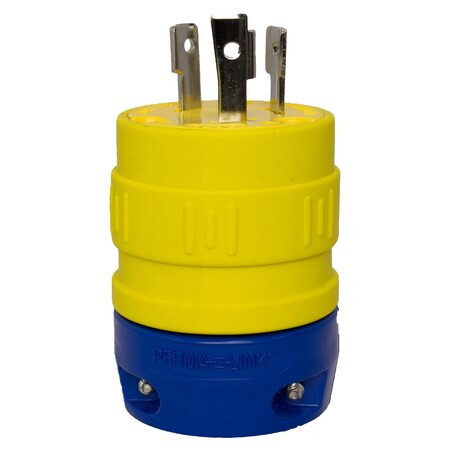 Locking Plug, L5-30P, 30 A, 125V AC, Single Phase, 2 Pole, Spring Clamp Terminals, Yellow MPN:2510-P