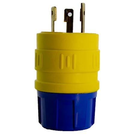 Locking Plug, L6-30P, 30 A, 250V AC, Single Phase, 2 Pole, Spring Clamp Terminals, Yellow MPN:2512-P