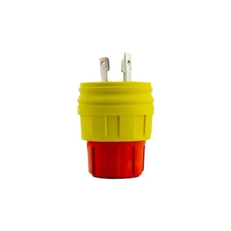 Watertight Locking Plug, L14-30P, 30 A, 125/250V AC, Single Phase, 3 Pole, Yellow MPN:2520-PW6P-AM