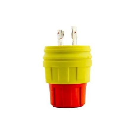 Watertight Locking Plug, L16-30P, 30 A, 480V AC, Three Phase, 3 Pole, Yellow MPN:2524-PW6P-AM