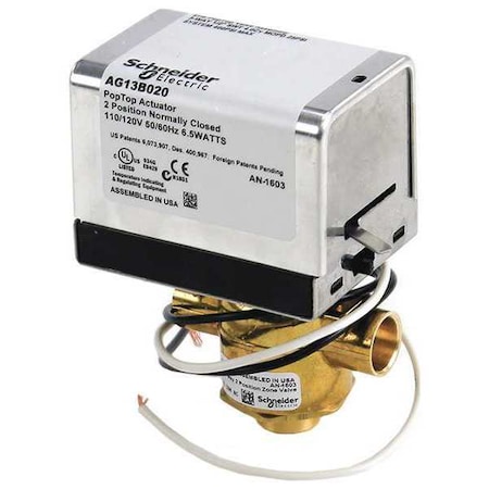 Valve 3 Way, 120V, 1/2in Sweat MPN:VT3213G13B020