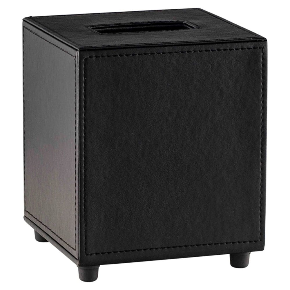 Erwyn Products Cordoba Boutique Tissue Box Covers With Magnetic Bases, 6-1/2inH x 5-7/16inL x 5-7/16inW, Black, Set Of 12 Covers MPN:68679