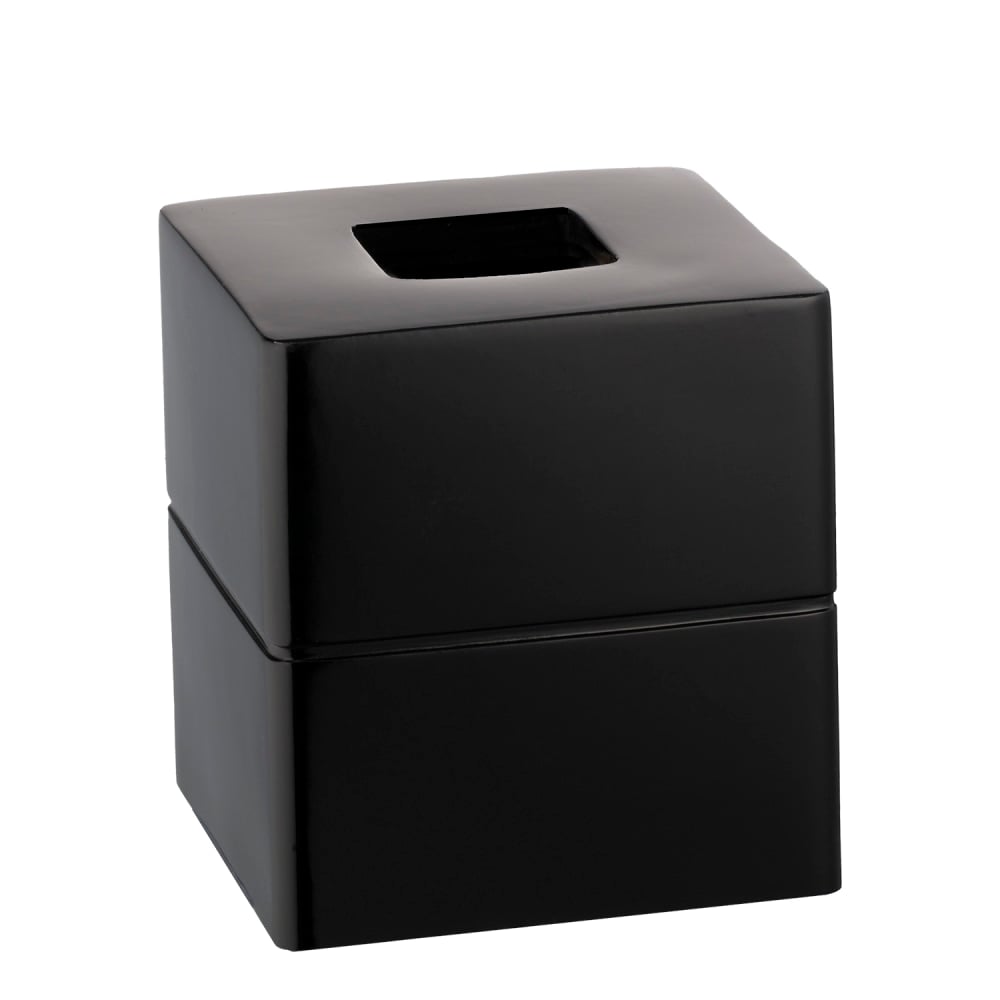 Erwyn Products Malibu Boutique Tissue Box Covers, 5-15/16inH x 5-1/2inW x 5-1/2inL, Black, Total Qty 6 MPN:14409