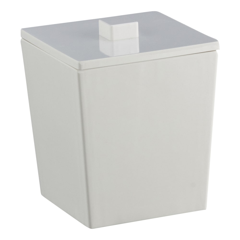 Erwyn Products Form Cotton Ball Jars With Covers, 4-1/2inH x 3-1/2inL x 3-1/2inW, White, Set Of 12 Jars MPN:25501