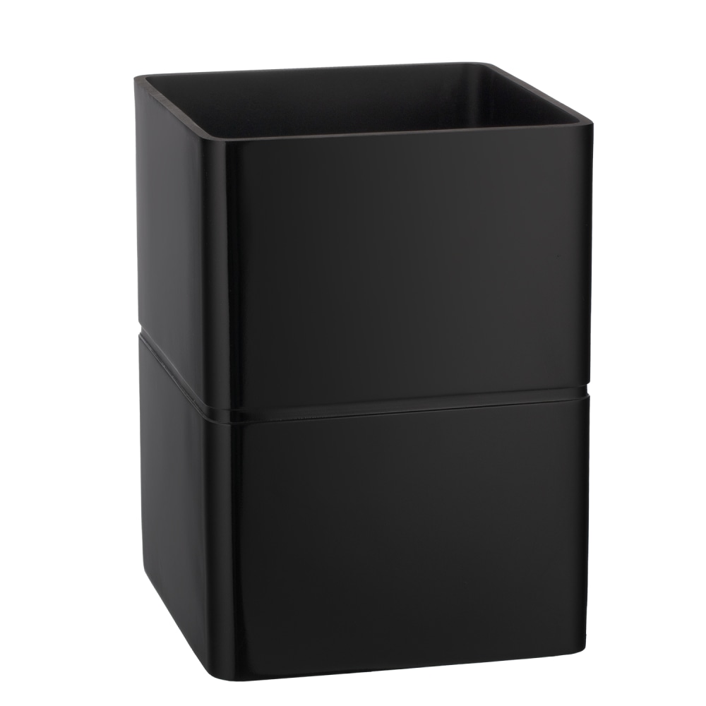 Erwyn Products Malibu Resin Wastebaskets, 8-Quart, Square, Black, Total Qty 3 MPN:14408