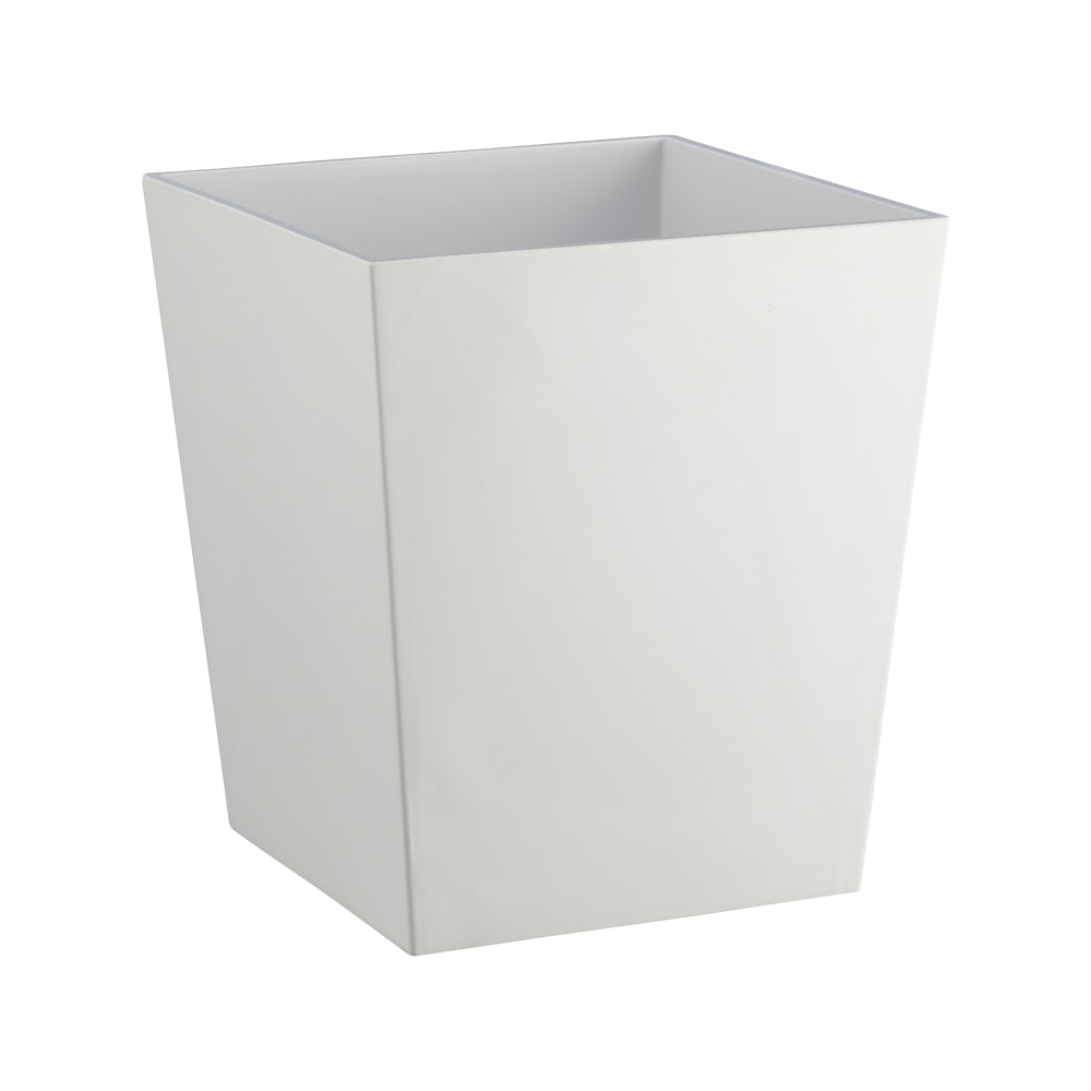 Erwyn Products Form Square Wastebaskets, 8-Quart, White, Set Of 4 Wastebaskets MPN:25508