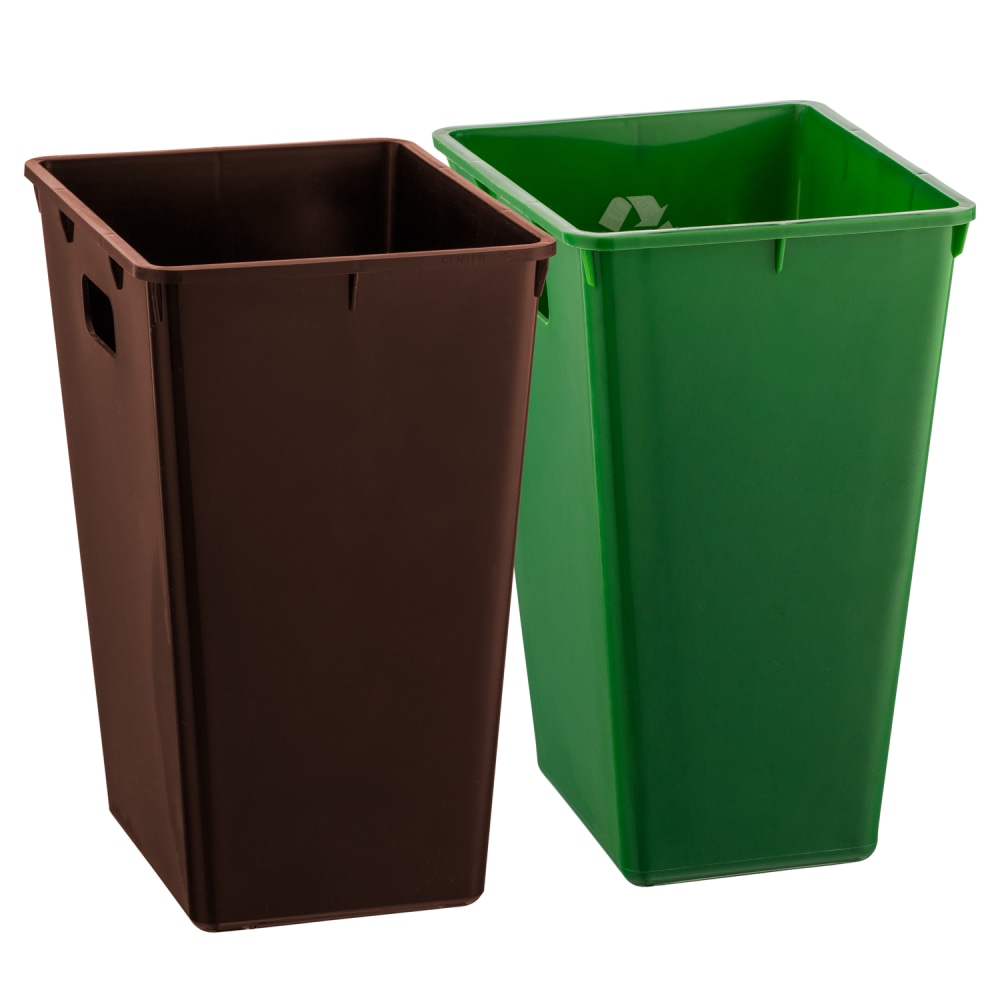 Erwyn Products Cordoba Recycle Wastebasket Liners, 16-Quart, Brown/Green, Set Of 6 Liners MPN:67297L