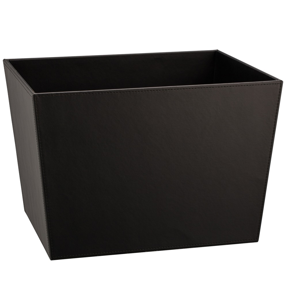 Erwyn Products Cordoba Leatherette Family Recycle Wastebaskets, 32-Quart, Black, Set Of 2 Wastebaskets MPN:68695